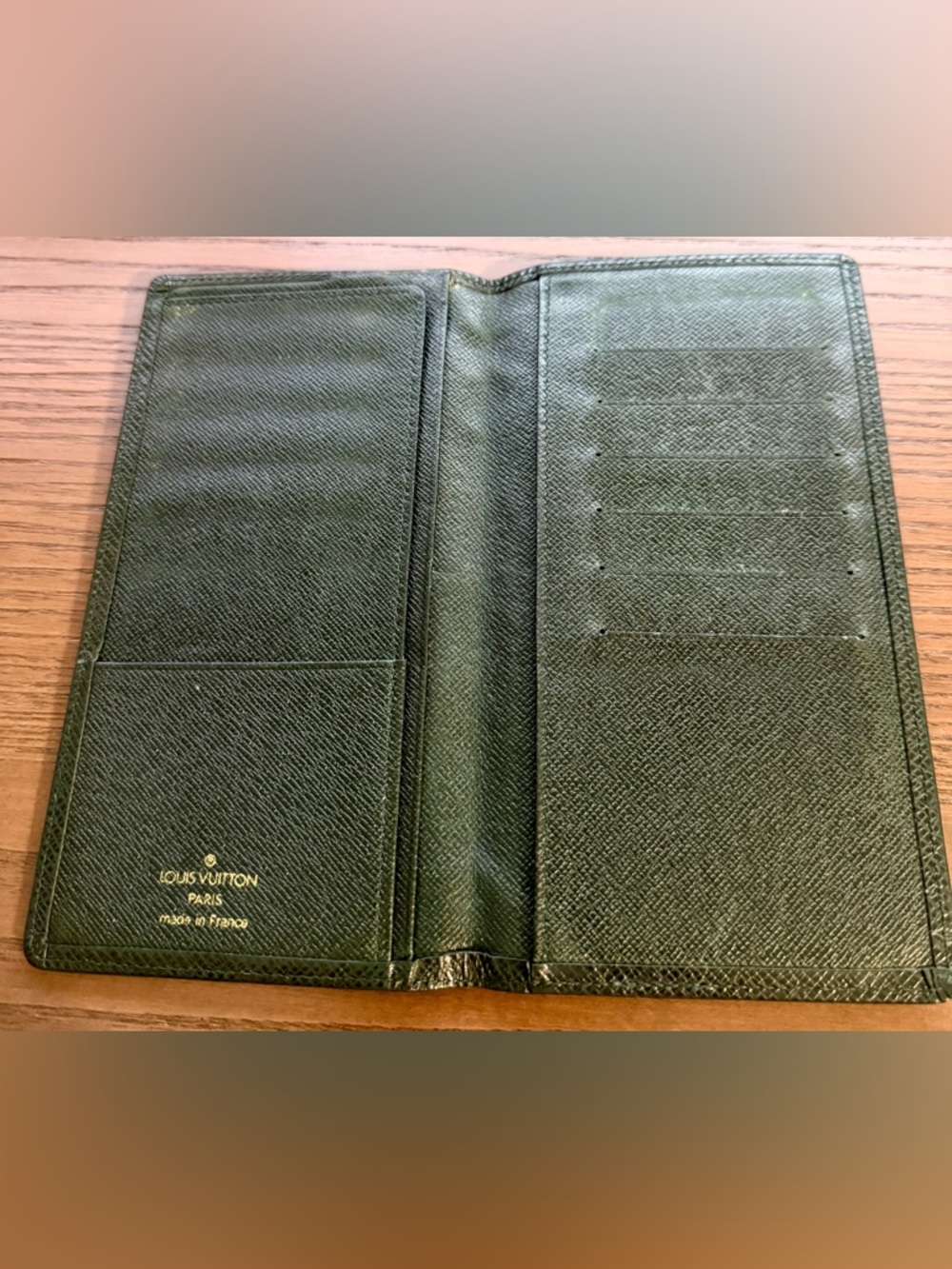 Louis Vuitton Forest Green Textured Long Wallet - Picture 2 of 6